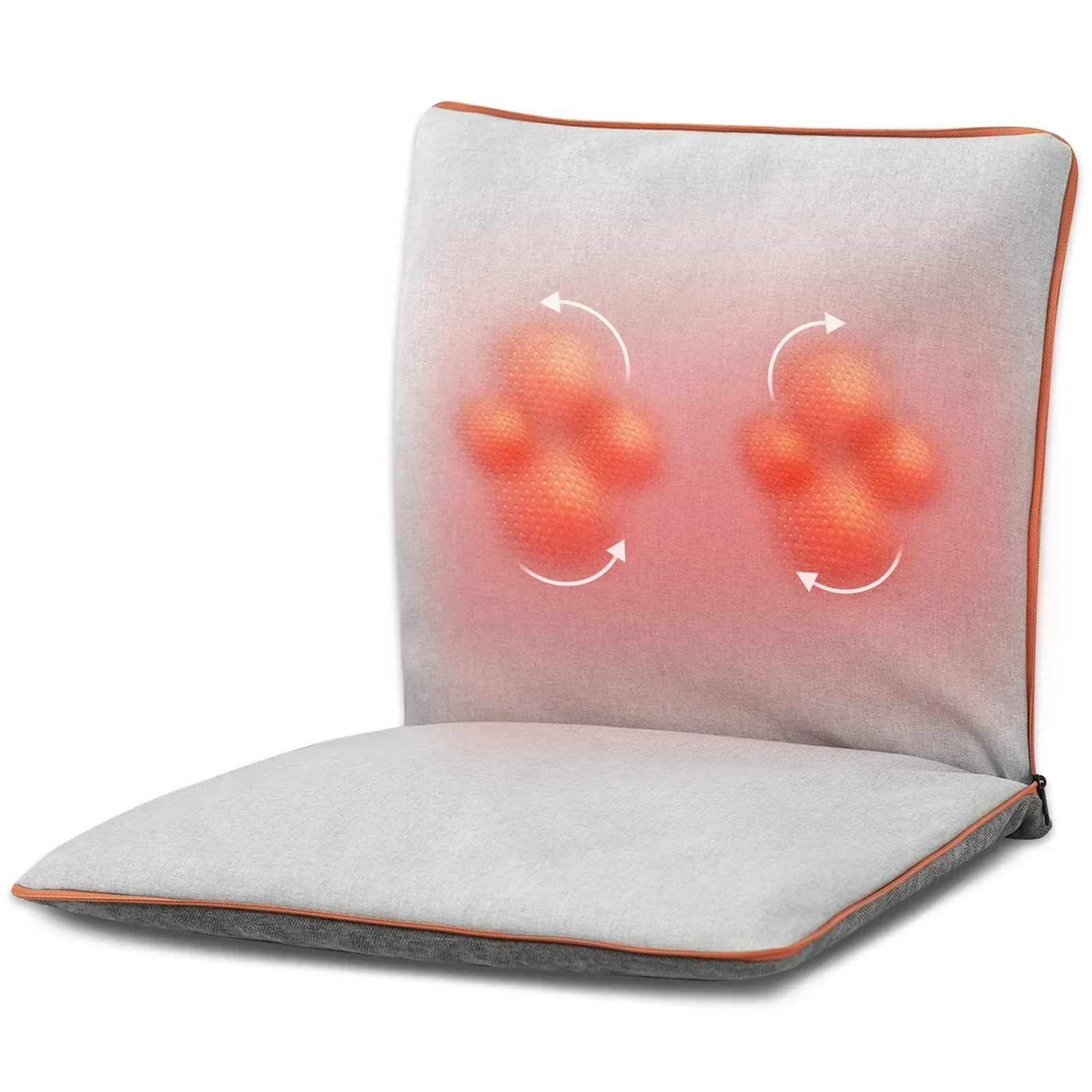 2-IN-1 CORDLESS SHIATSU MASSAGE CUSHION WITH HEAT
